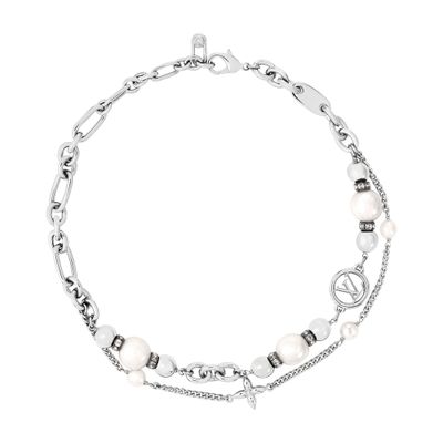 Louis Vuitton Midnight Pearl Choker In Silver