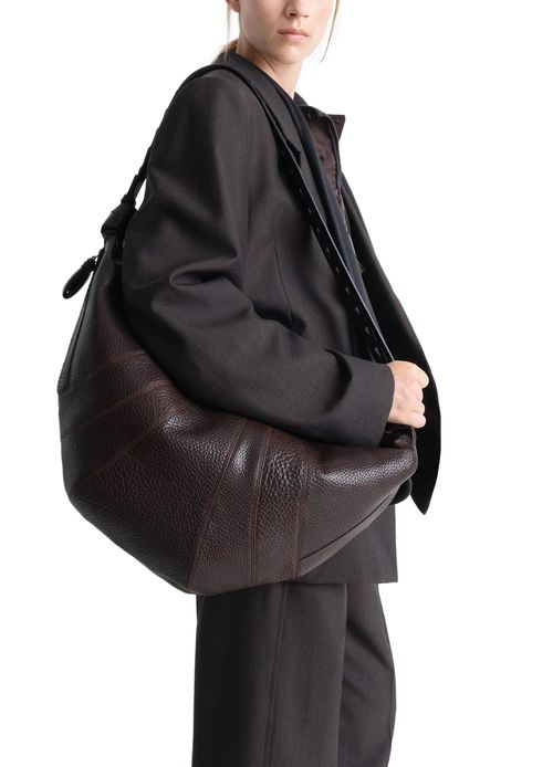 LEMAIRE Woven chevron large croissant bag