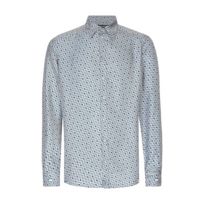 Dolce & Gabbana Silk Chain Print Shirt In Blue