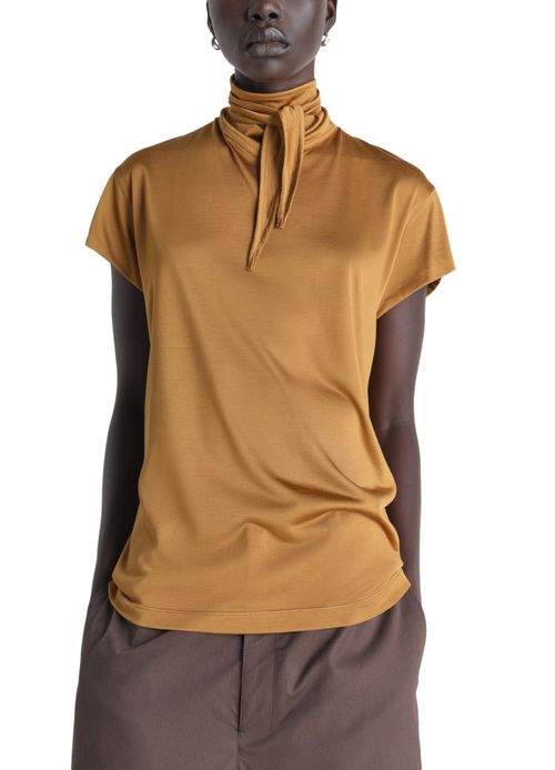 LEMAIRE Short-sleeved top with scarf