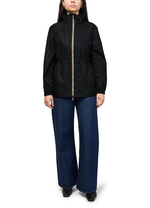 BURBERRY Short Checker-tape Nylon Parka