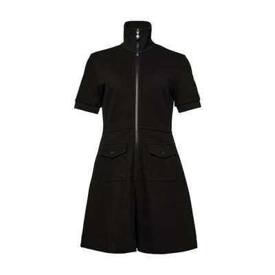 Moncler High Neck Mini Dress In Black