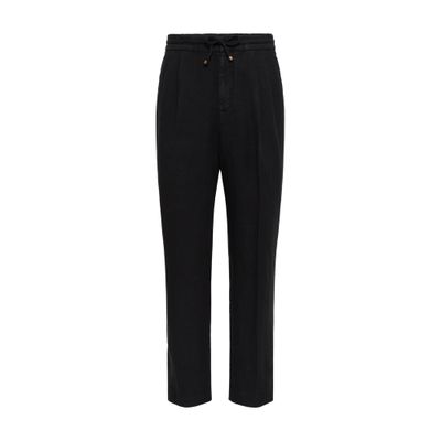 Brunello Cucinelli Leisure Fit Pants With Drawstring In Black