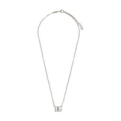 Dolce & Gabbana Fine Link Necklace With Dg Logo In Silver_palladium