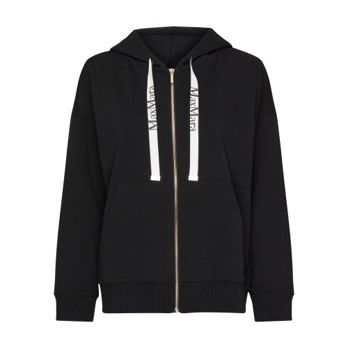 's Max Mara Womens Black Jour Logo-drawstring Cotton-blend Hoody In Nero