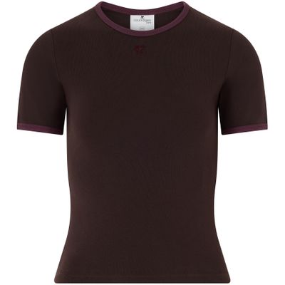 Courrèges Signature Contrast T-shirt In Brown