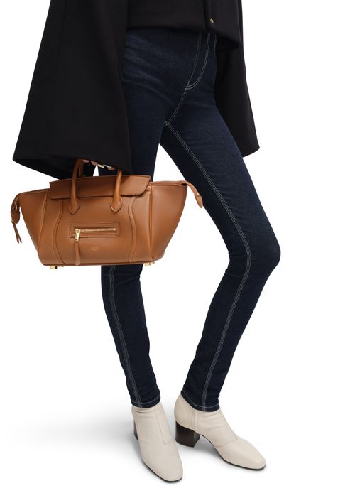 CELINE Small new luggage in supple shiny lambskin