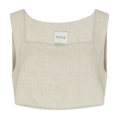 Posse Alice Crop Top In Beige