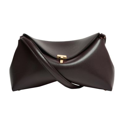 Totême T-lock Leather Clutch In Black