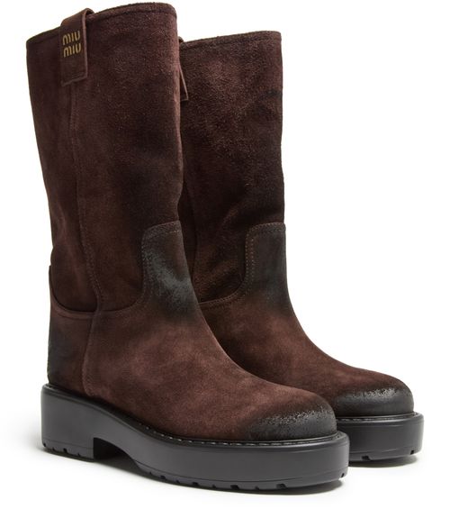 MIU MIU Calf-height suede boots