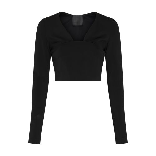 Givenchy Long-sleeved Crop Top In Black