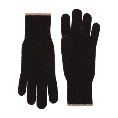 Brunello Cucinelli Knit Gloves In Black