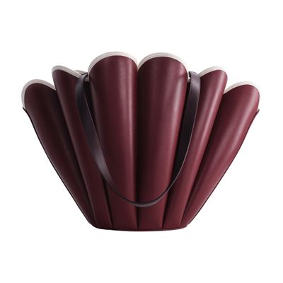 Mlouye Shell Handbag In Burgundy
