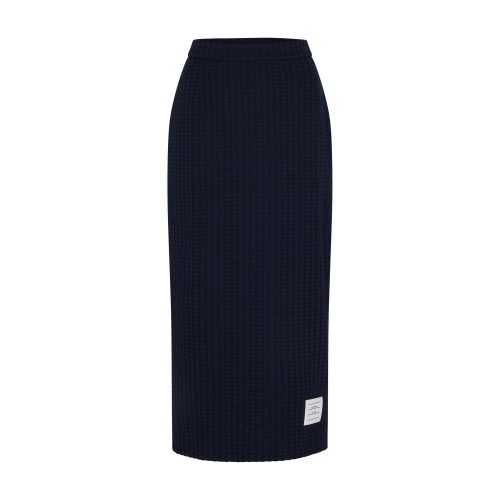 Shop Thom Browne Long Skirt In Navy