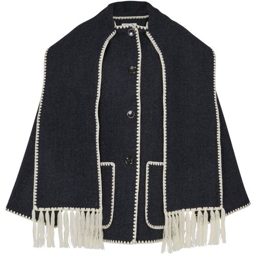 TOTEME Veste en laine avec écharpe brodé