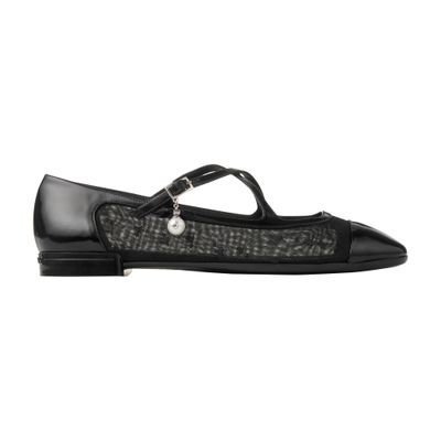 Jimmy Choo Eleri Ballerinas In Soft Spazzolato Leather In Black