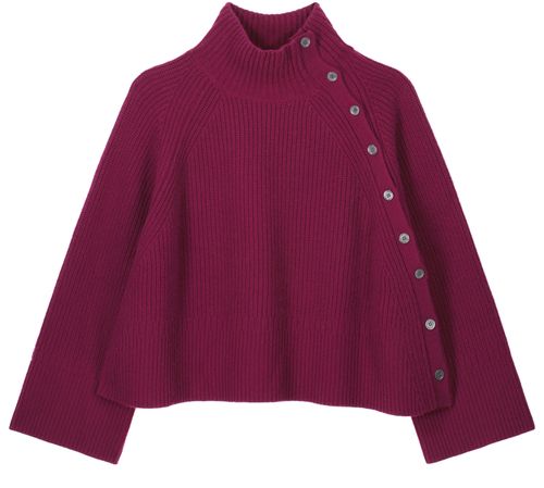 BOMPARD High neck sweater buttoned at the side