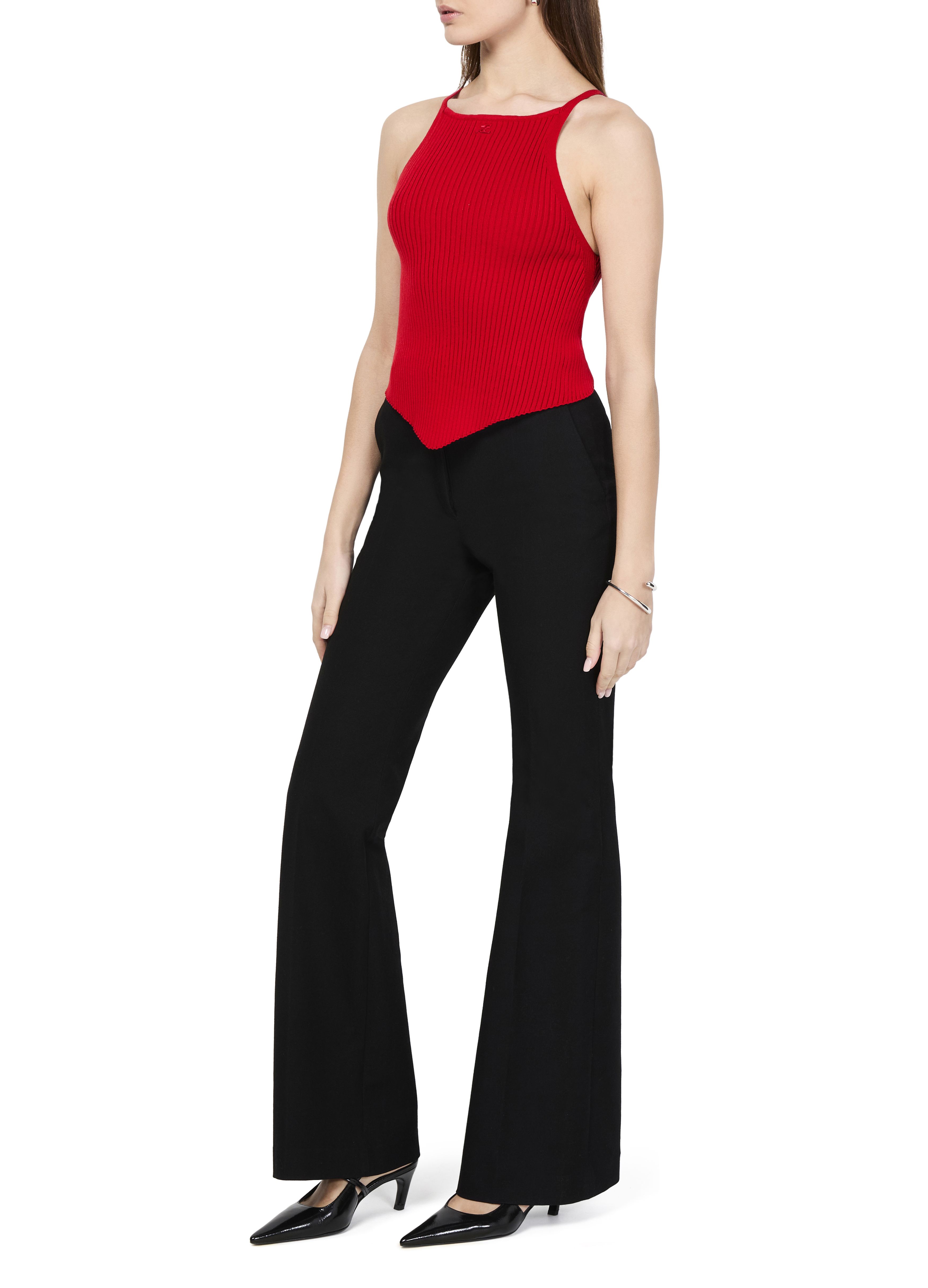 Signature pointy rib knit top thumbnail 6