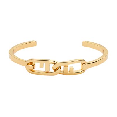 Shop Fendi O'lock Bracelet In Dore