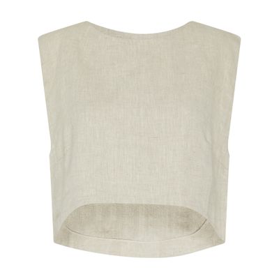 Posse Martina Crop Top In Beige