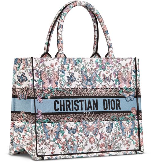 DIOR Mittelgroße Dior Book Tote Toile de Jouy Papillon Stickerei