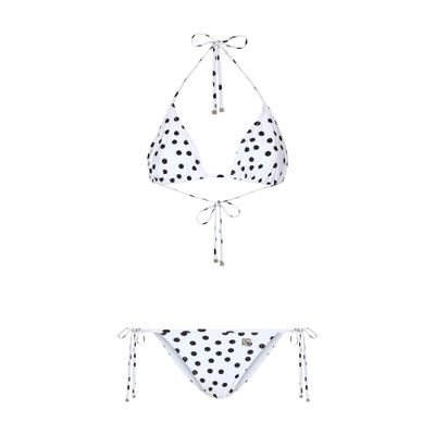 Dolce & Gabbana Polka Dot-print Triangle-cup Bikini Set In White
