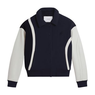 Axel Arigato Bay Logo-embroidered Bomber Jacket In Blue