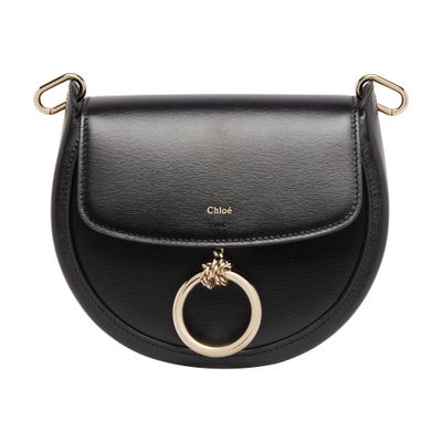 Chloé Arlene Leather Saddle Crossbody Bag In Black