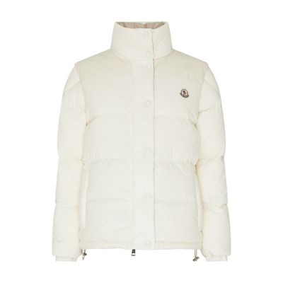 Moncler Verone Reversible Twill-jacquard Trimmed Quilted Shell Down Jacket In Off-white