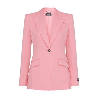 Versace Pink Jacquard Allover Jacket In 1pn50_pastel_pink