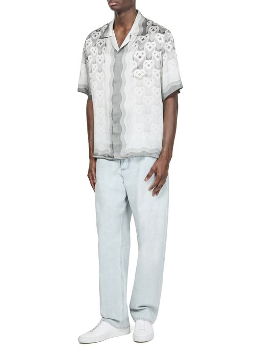CASABLANCA Kurzarm-Shirt mit kubanischem Kragen