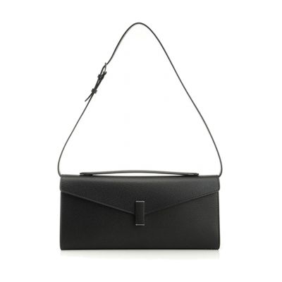 Valextra Iside Leather Clutch Bag In Black
