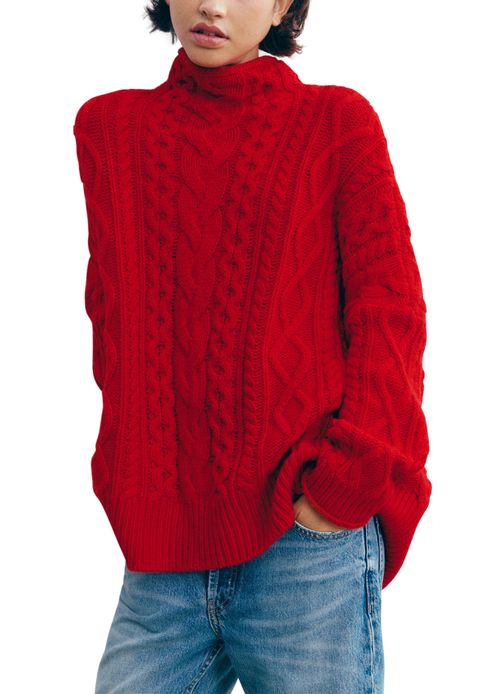 BOMPARD Cable knit mockneck sweater