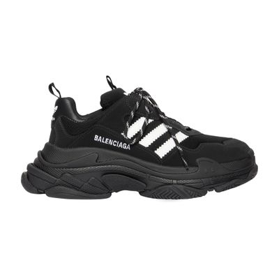 Shop Balenciaga / Adidas - Triple S Sneakers In Black White