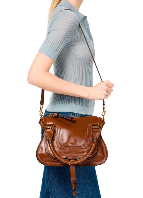 CHLOE Marcie hand-held/shoulder small glossy leather bag