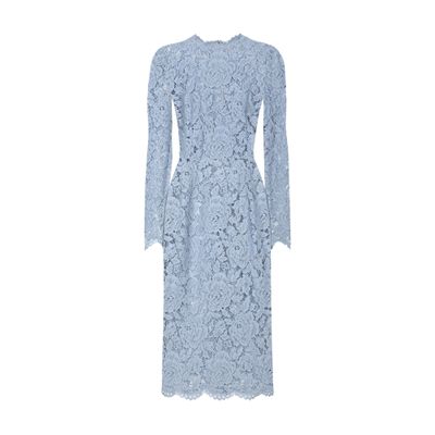 Dolce & Gabbana Floral Lace Sheath Dress In Purple