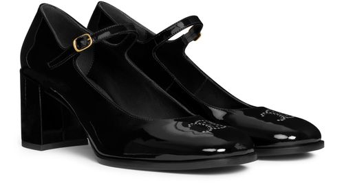 CELINE Celine Lily perforated Triomphe babies in patent calfskin