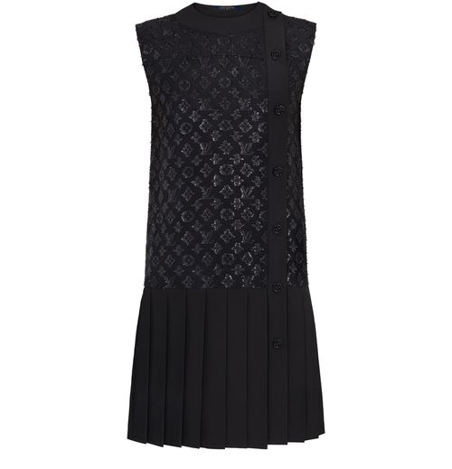 LOUIS VUITTON Monogram Jacquard Straight-Cut Mini Dress