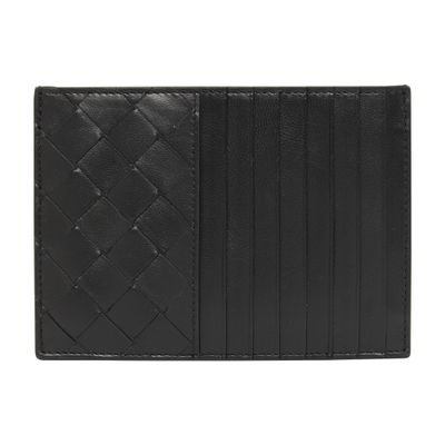 Bottega Veneta Intrecciato Card Case In Black_gold