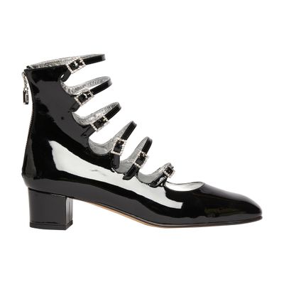 Carel 40mm Xena Patent Leather Mary Janes In Cuir Vernis Noir
