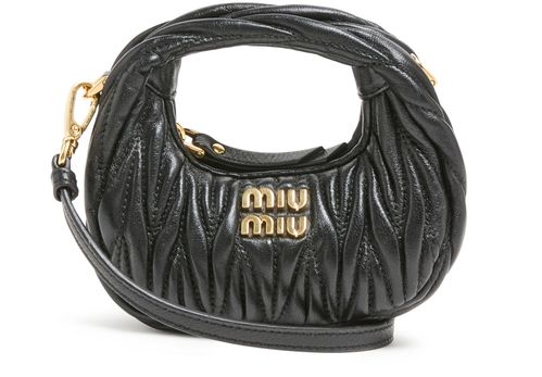 MIU MIU Wander micro hobo bag in quilted nappa leather