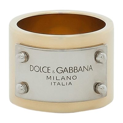 Dolce & Gabbana Ring With Branded Tag In Two_color