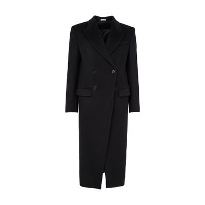 Alexander Mcqueen Double Breasted Coat In Black