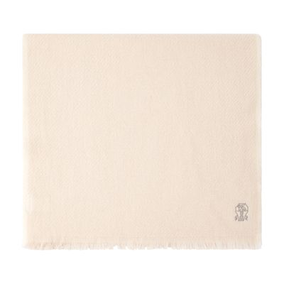 Brunello Cucinelli Cashmere Diagonal Scarf In Beige