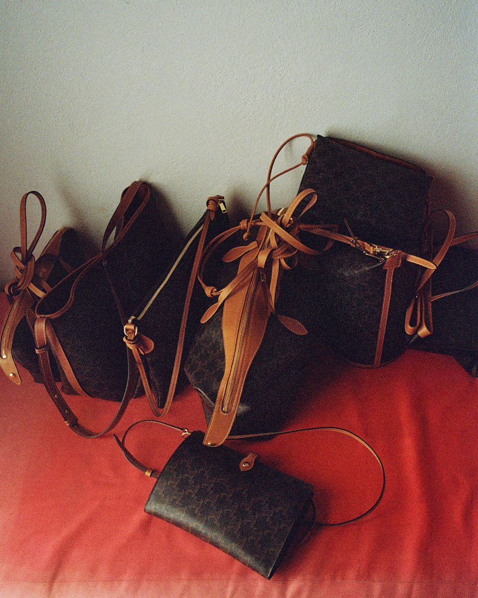 A selection of CELINE Triomphe bags.