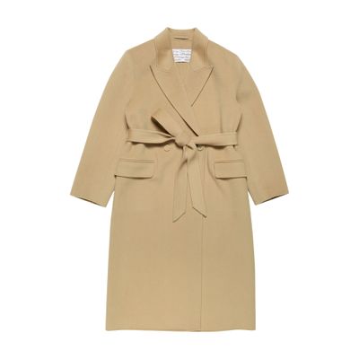 Long belted coat in cashmere blend