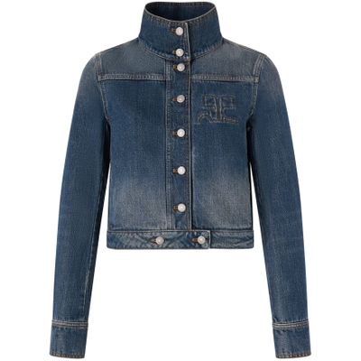 Courrèges Vintage Denim Jacket, Re-edition In Blue