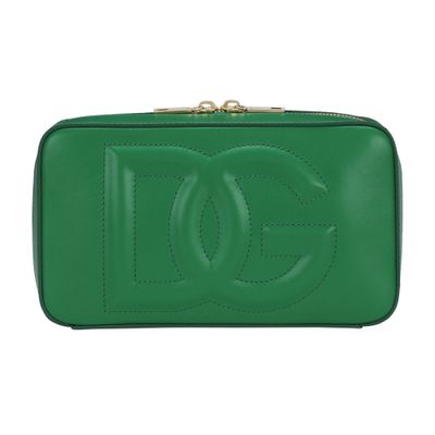 Dolce & Gabbana Small Calfskin Dg Logo Camera Bag In Green