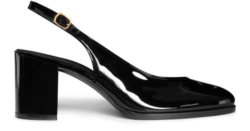 CELINE Celine Lily perforated Triomphe slingbacks in patent calfskin