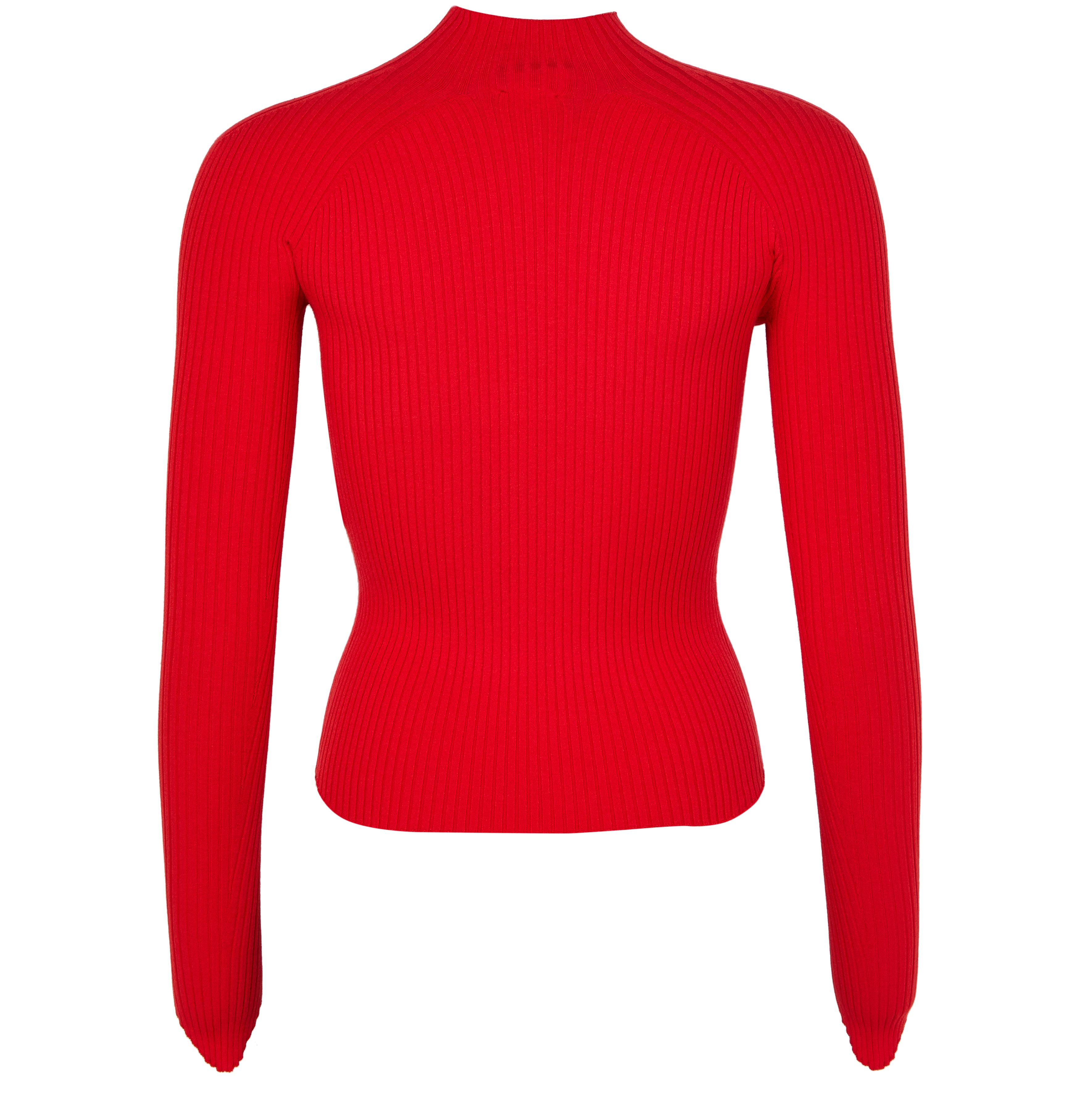 Circle rib knit mockncek sweater thumbnail 3